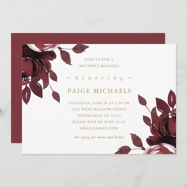 Der Segen der Christlichen Burgunderblüte Einladung (Vorne/Hinten)