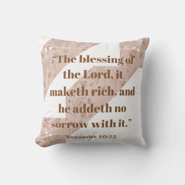 Der Segen des Lords Bible Verse Pillow Kissen (Vorderseite)