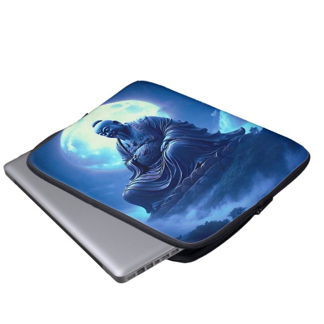 Der Segen des Mondes über der himmlischen Statue Laptopschutzhülle (Vorne Knopf)