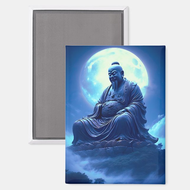 Der Segen des Mondes über der himmlischen Statue Magnet (Vorderseite/Rückseite)