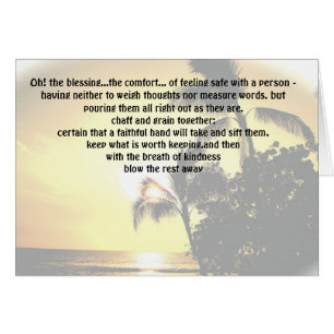 Der Segen-Gefühls-Safe des Lebens mit einer Person