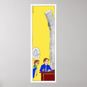 Der sehr hohe Stapel Poster