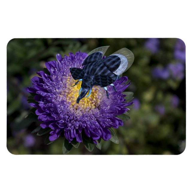 Der seltene blaue Bugphant Magnet (Horizontal)