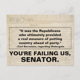 Der Senator der Republikaner muss das Land über da Einladungspostkarte