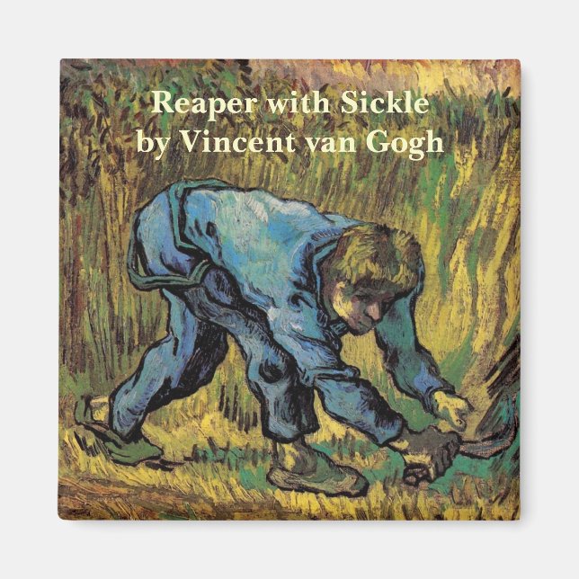 Der Sensenmann mit Sickle von Vincent van Gogh Magnet (Vorne)