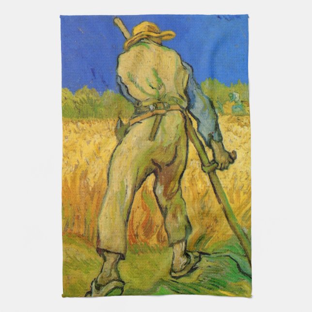 Der Sensenmann (nach Millet) von Vincent van Gogh Geschirrtuch (Vertikal)