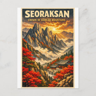 Der Seoraksan-Berg, Südkorea, in einem Klassiker Postkarte