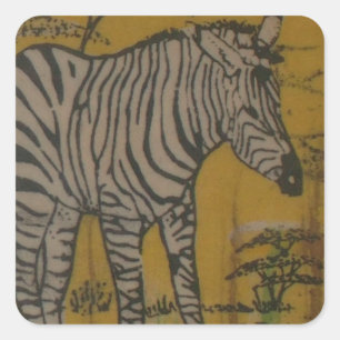 Der Serengeti-Geist: Zebras weiden in der Mara Quadratischer Aufkleber