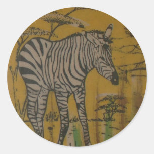 Der Serengeti-Geist: Zebras weiden in der Mara Runder Aufkleber