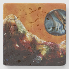 Der SFI-Wassermond in geringer Umlaufbahn über den Steinuntersetzer