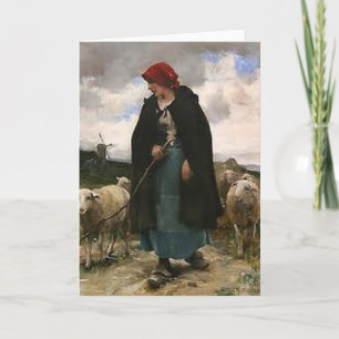 "Der Shepherdess " ~Border Collie-Foto-Karte Karte