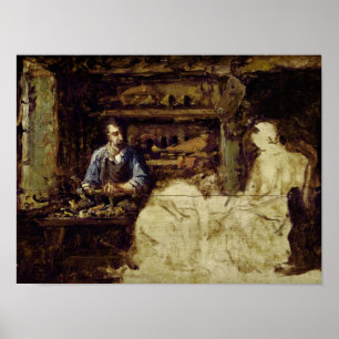 Der Shoemaker von Reville, eine Stadt in der Nähe  Poster