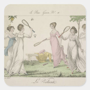 Der Shuttlecock, Teller 11 von 'Le Bon Genre', 180 Quadratischer Aufkleber