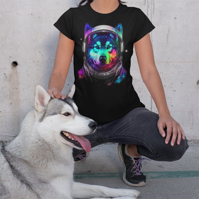 Der sibirische Husky-Astronautenhund im Weltraum f T-Shirt (Von Creator hochgeladen)