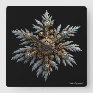 Der Sidera-Flocon - Artefact steampunk Quadratische Wanduhr