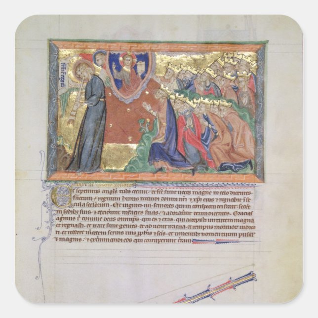 Der siebte Engel weht seine Trompete Quadratischer Aufkleber (Vorderseite)