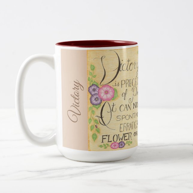 Der Sieg aller Art - JamesAllen Quote-Tasse Zweifarbige Tasse (Links)