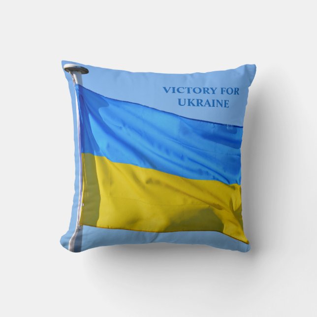 Der Sieg der ukrainischen Flagge Bleibe stark Kissen (Vorderseite)