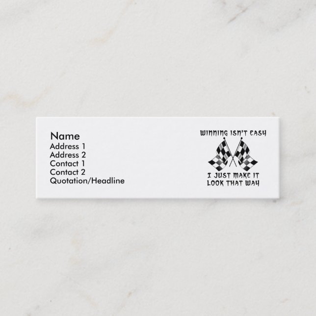 Der Sieg ist nicht einfach - Schmutz-Bike-Motocros Mini Visitenkarte (Vorderseite)