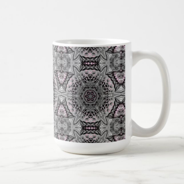 Der silberne Fraktalgarten Kaffeetasse (Rechts)