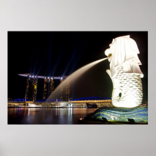 Der Singapur-Merlion Poster