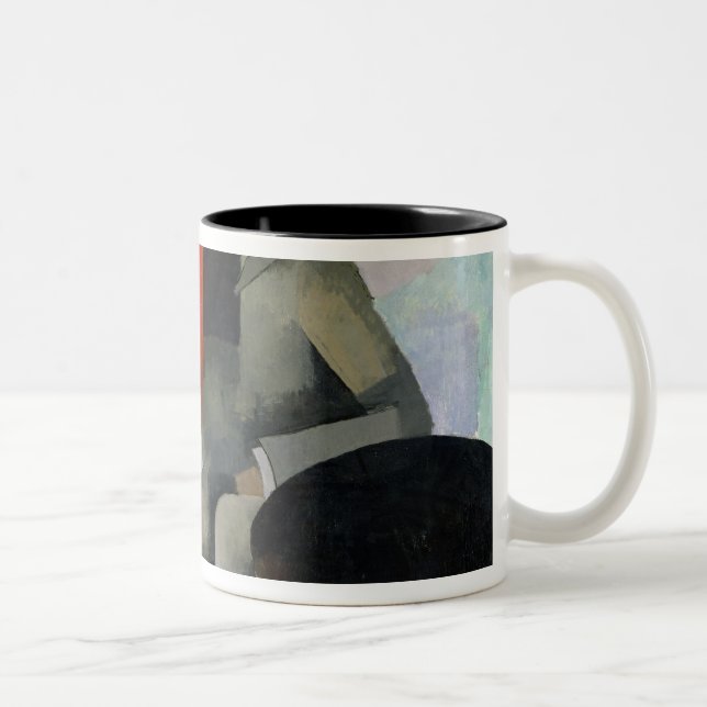 Der Sitzmann oder der Architekt Zweifarbige Tasse (Rechts)