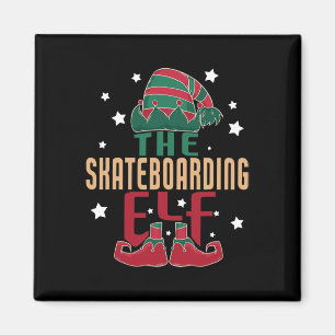 Der Skateboarding-Elfen-Weihnachts-Pyjama - Skateb Magnet