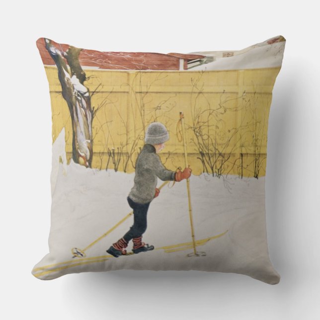 Der Skifahrer, c.1909 Kissen (Vorderseite)