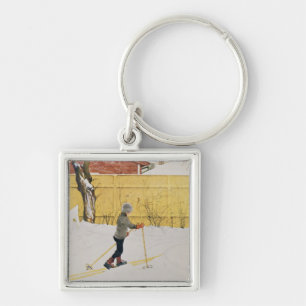 Der Skifahrer, c.1909 Schlüsselanhänger