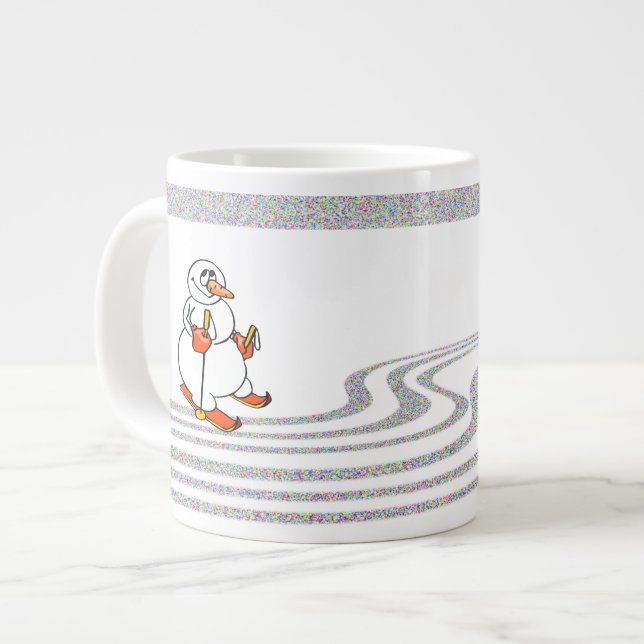 Der Skifahrer - Jumbo-Tasse (Vorderseite Links)