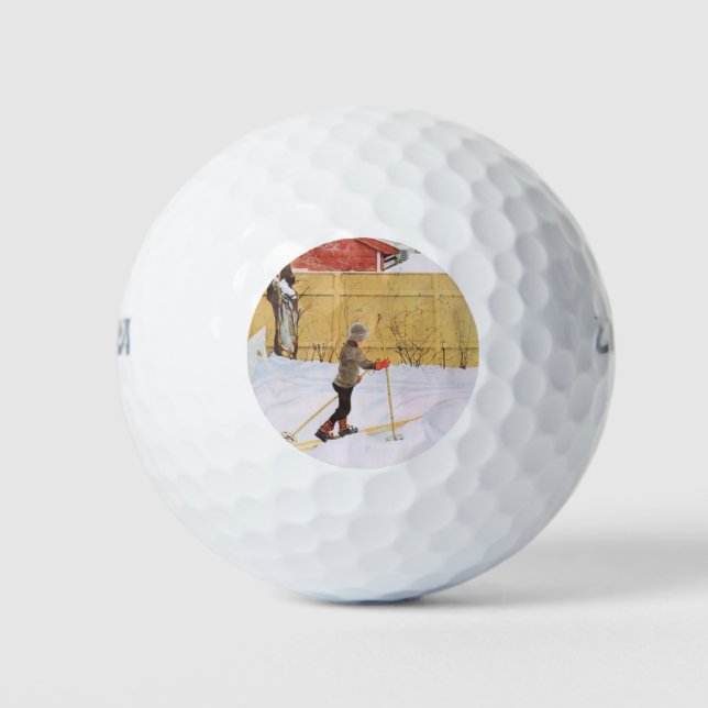 Der Skifahrer (Junge mit Ski) (Winterlandschaft) Golfball (Vorderseite)