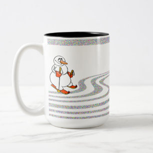 Der Skifahrer - Zweifarbige Tasse
