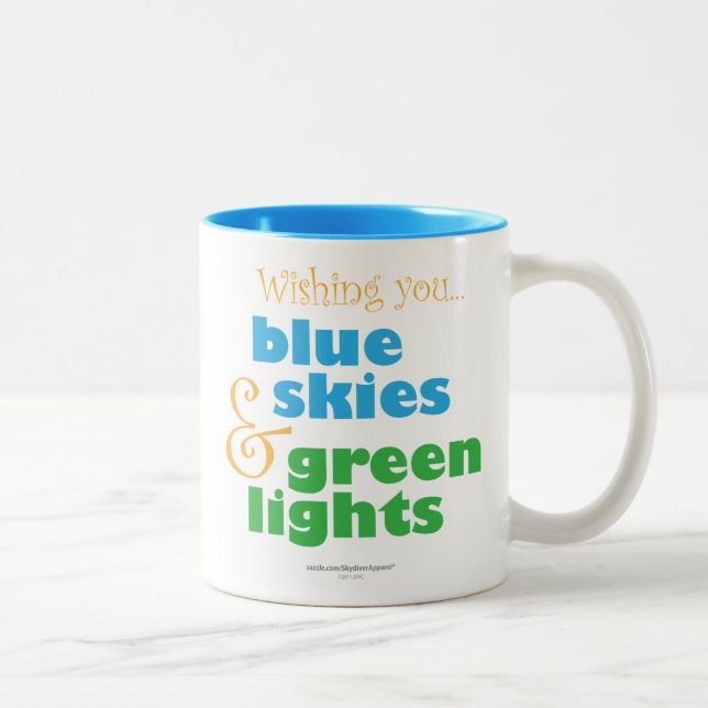 Der skydivers-Wunsch Zweifarbige Tasse (Rechts)