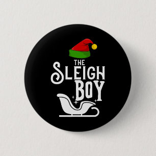 Der Sleigh Boy Weihnachtsfeiertage Funny Family Ma Button