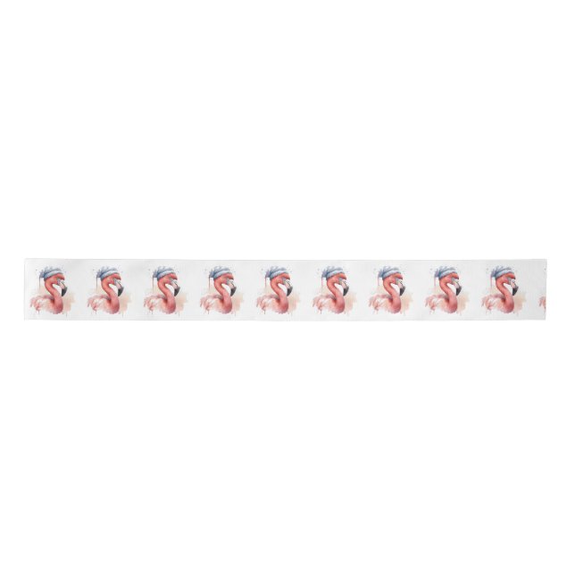 Der Snowbird Flamingo Satinband (Vorderseite)