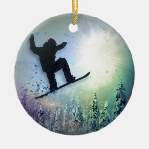 Der Snowboarder: Luft Keramik Ornament