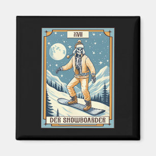 Der Snowboarder Tarot Card Snowboard Lover Wint Magnet