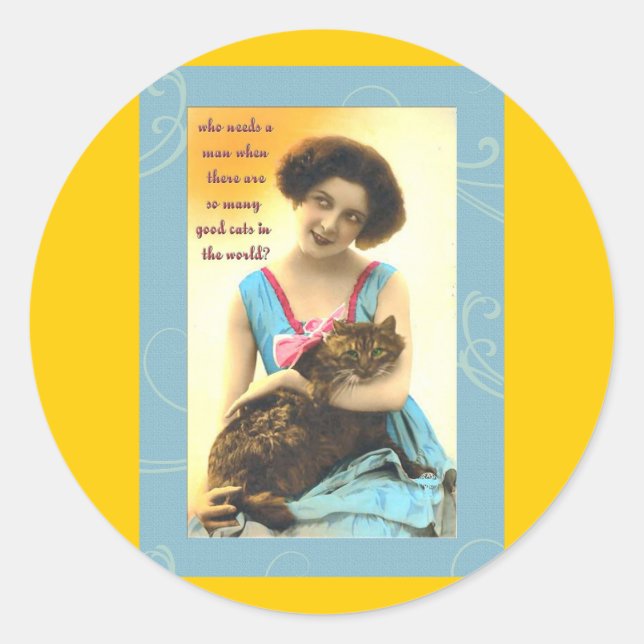 der so viele gute Katzen braucht Runder Aufkleber (Vorderseite)