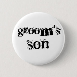 Der Sohn-Schwarz-Text des Bräutigams Button