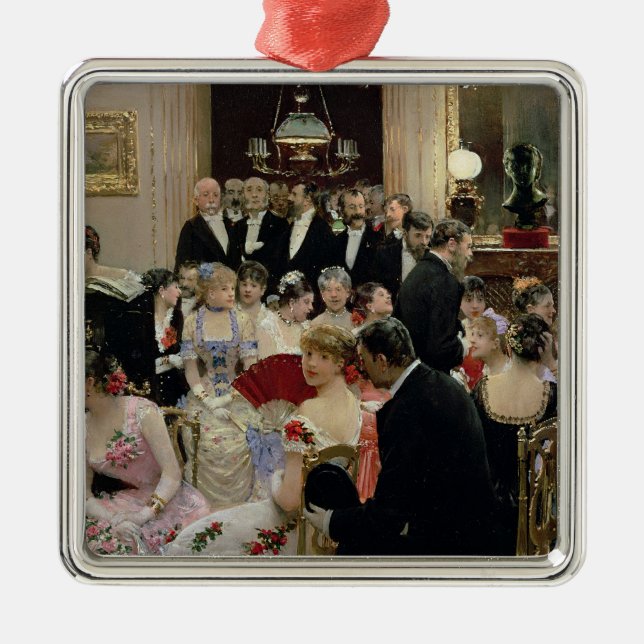 Der Soiree, c.1880 Ornament Aus Metall (Vorne)
