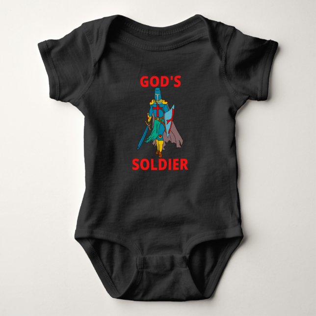 Der Soldat Gottes in der Rüstungsindustrie Baby Strampler (Vorderseite)