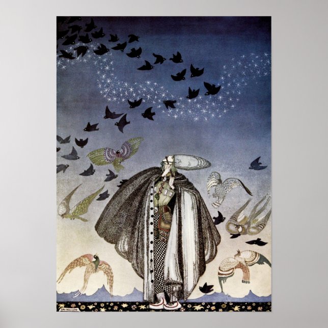 Der Soldat pfiff und eine Flock der Vögel kam Poster (Vorne)