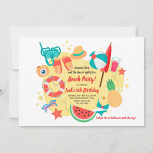 Der Sommer am Strand Einladung