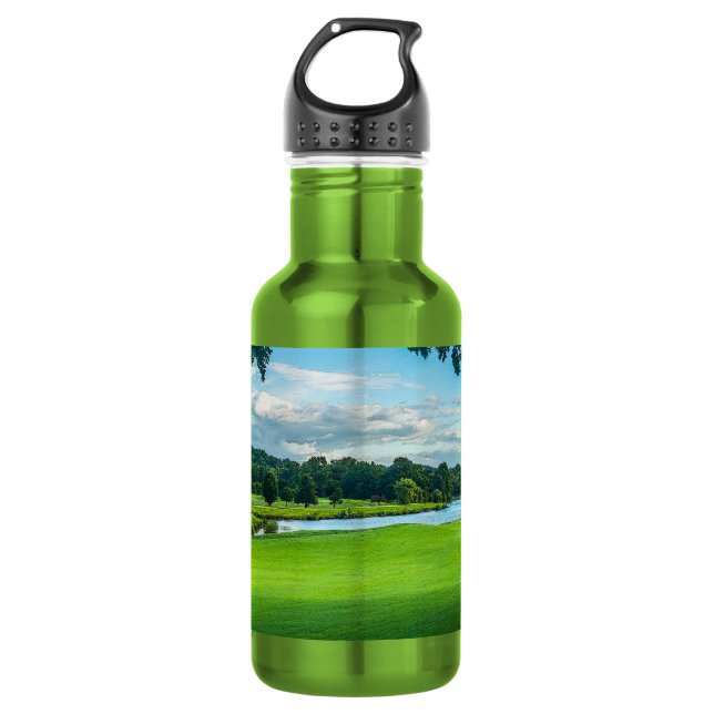 Der Sommer auf dem Golfplatz Edelstahlflasche (Vorderseite)