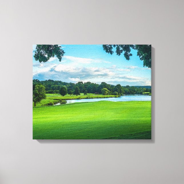 Der Sommer auf dem Golfplatz Leinwanddruck (Vorderseite)