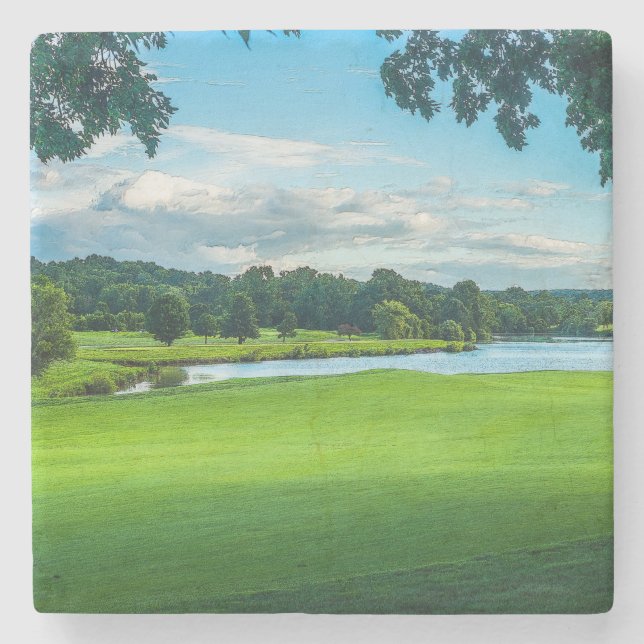 Der Sommer auf dem Golfplatz Steinuntersetzer (Vorderseite)