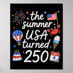 Der Sommer, in dem die USA 250 wurde 4. Juli Kinde Poster