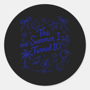 Der Sommer, in dem ich 10 wurde Tropical Beach Geb Runder Aufkleber