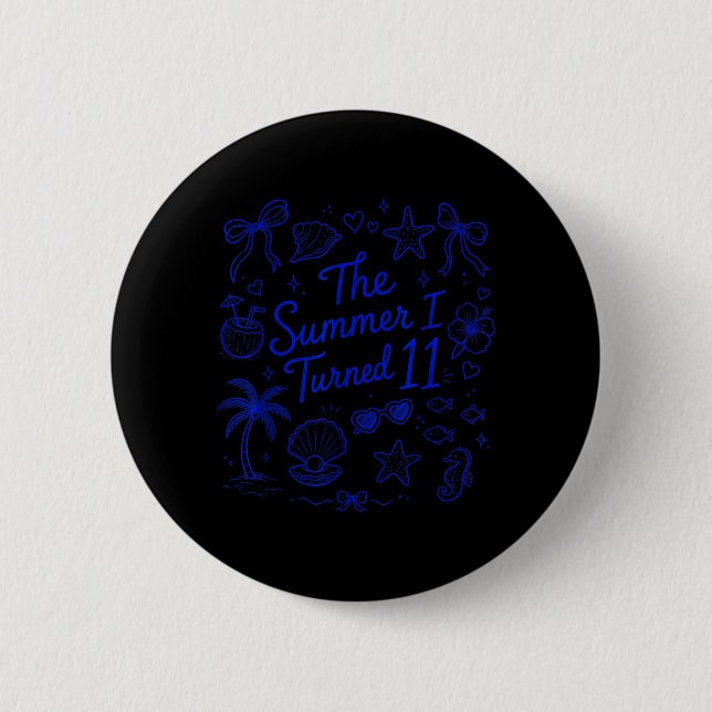 Der Sommer, in dem ich 11 wurde Tropical Beach Geb Button (Vorderseite)