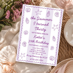Der Sommer, in dem ich dreißig wurde Lila 30. Gebu Einladung